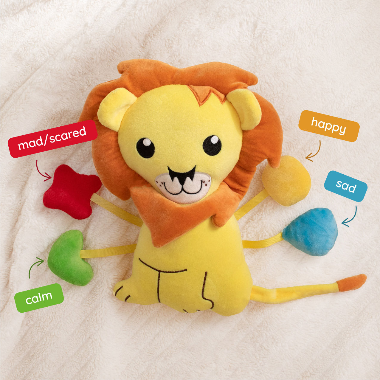 Yellow Lion SnuggleBuddies Emotions Plush by Generation Mindful