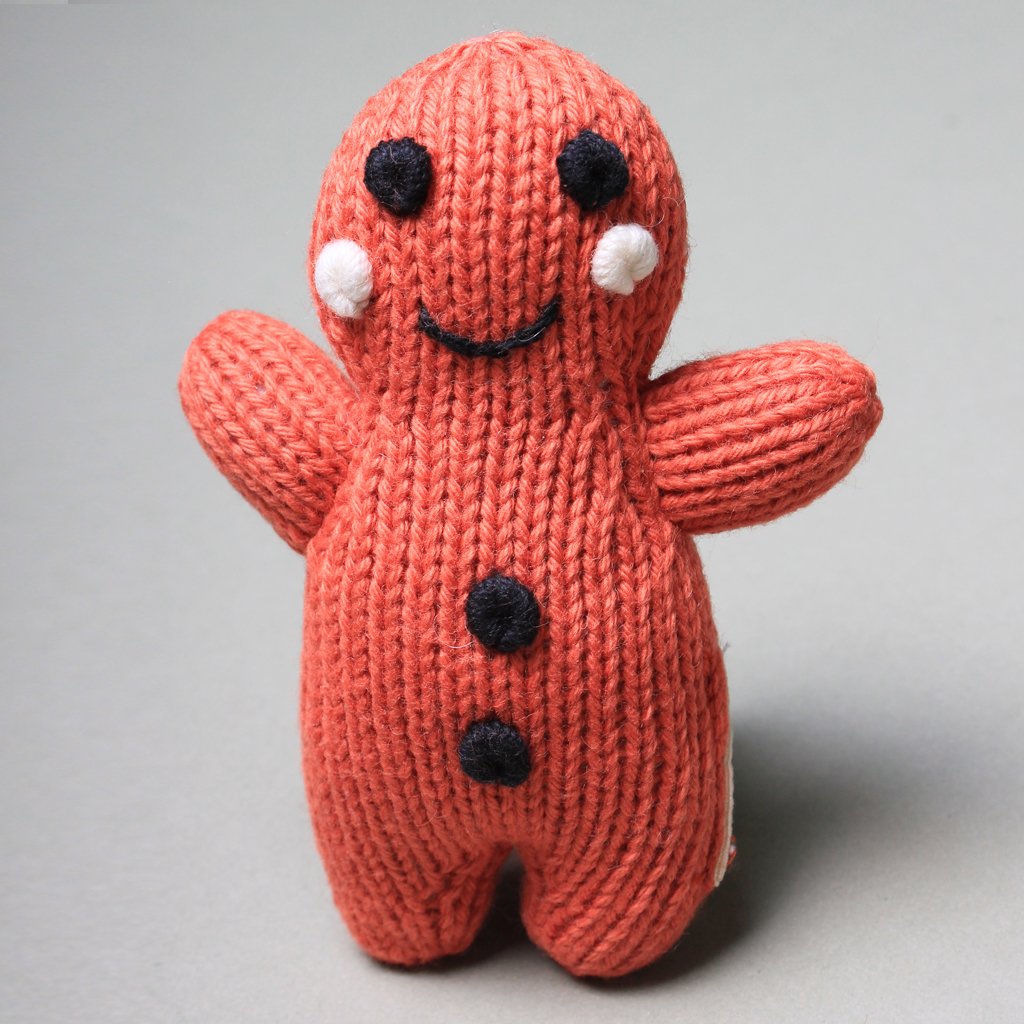 Organic Baby Toys - Newborn Rattles | Gingerbread Man by Estella