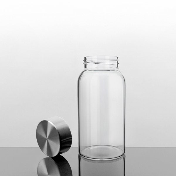 21 oz Glass Water Bottle with Stainless Steel Cap (2nd Generation) by Kablo - Mothership Milk