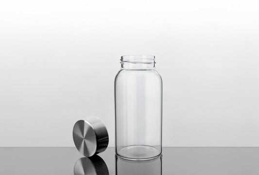 21 oz Glass Water Bottle with Stainless Steel Cap (2nd Generation) by Kablo - Mothership Milk