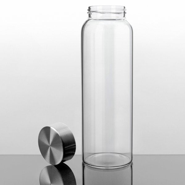 32 oz Glass Water Bottle with Stainless Steel Cap (2nd Generation) by Kablo - Mothership Milk