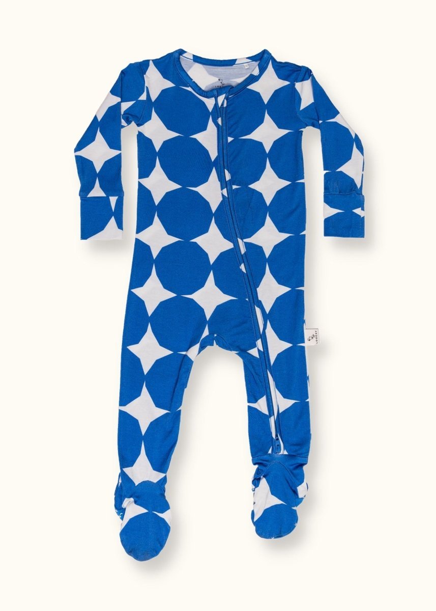 Blue Diamond Stars Footie Pajama by Loocsy - Mothership Milk