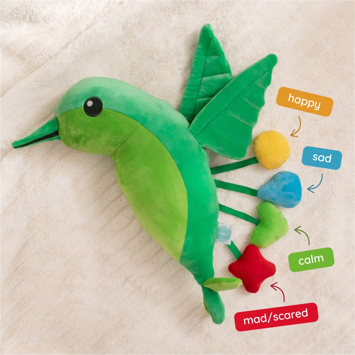 Green Hummingbird SnuggleBuddies Emotions Plush by Generation Mindful - Mothership Milk